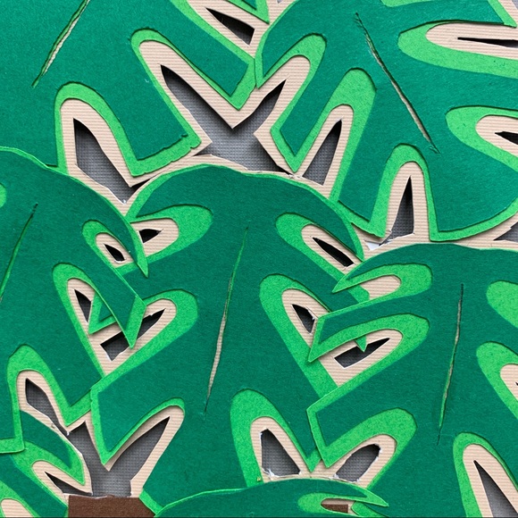 Plant love Monstera paper artwork wall hanging - Picture 5 of 11